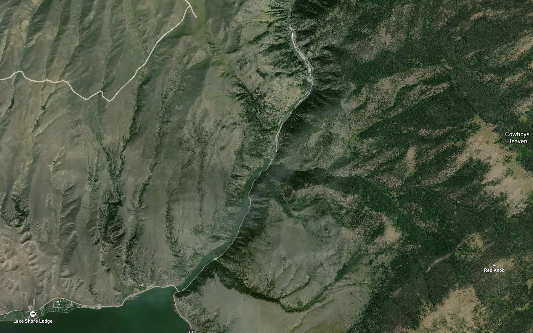 Satellite map of the Barn Creek