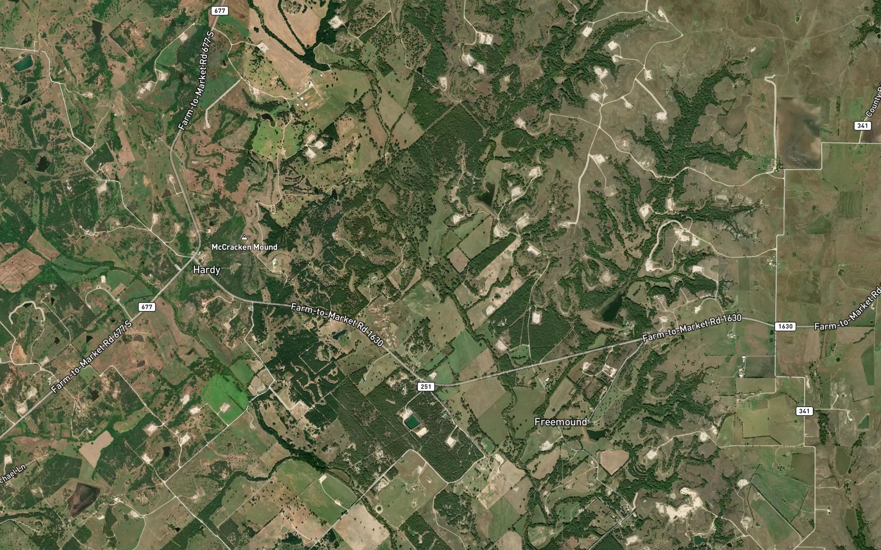 Satellite map of the Pitman Branch