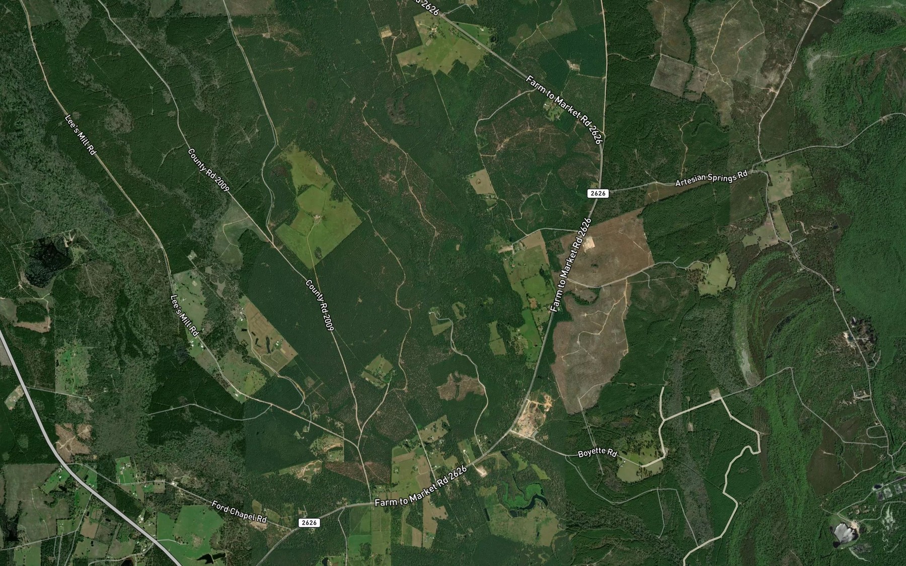 Satellite map of the Little Quicksand Creek