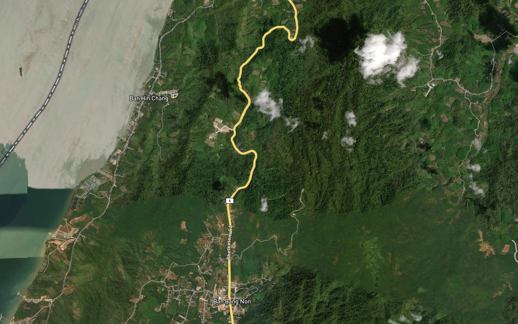 Satellite map of the Nam Tok Yok Fa