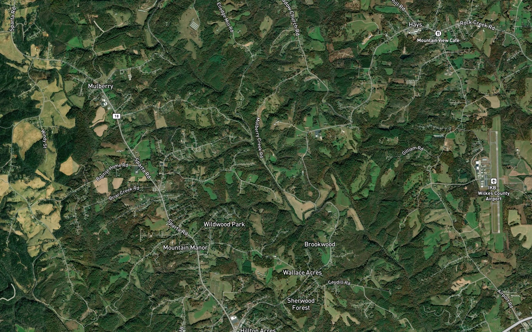 Satellite map of the Hay Meadow Creek