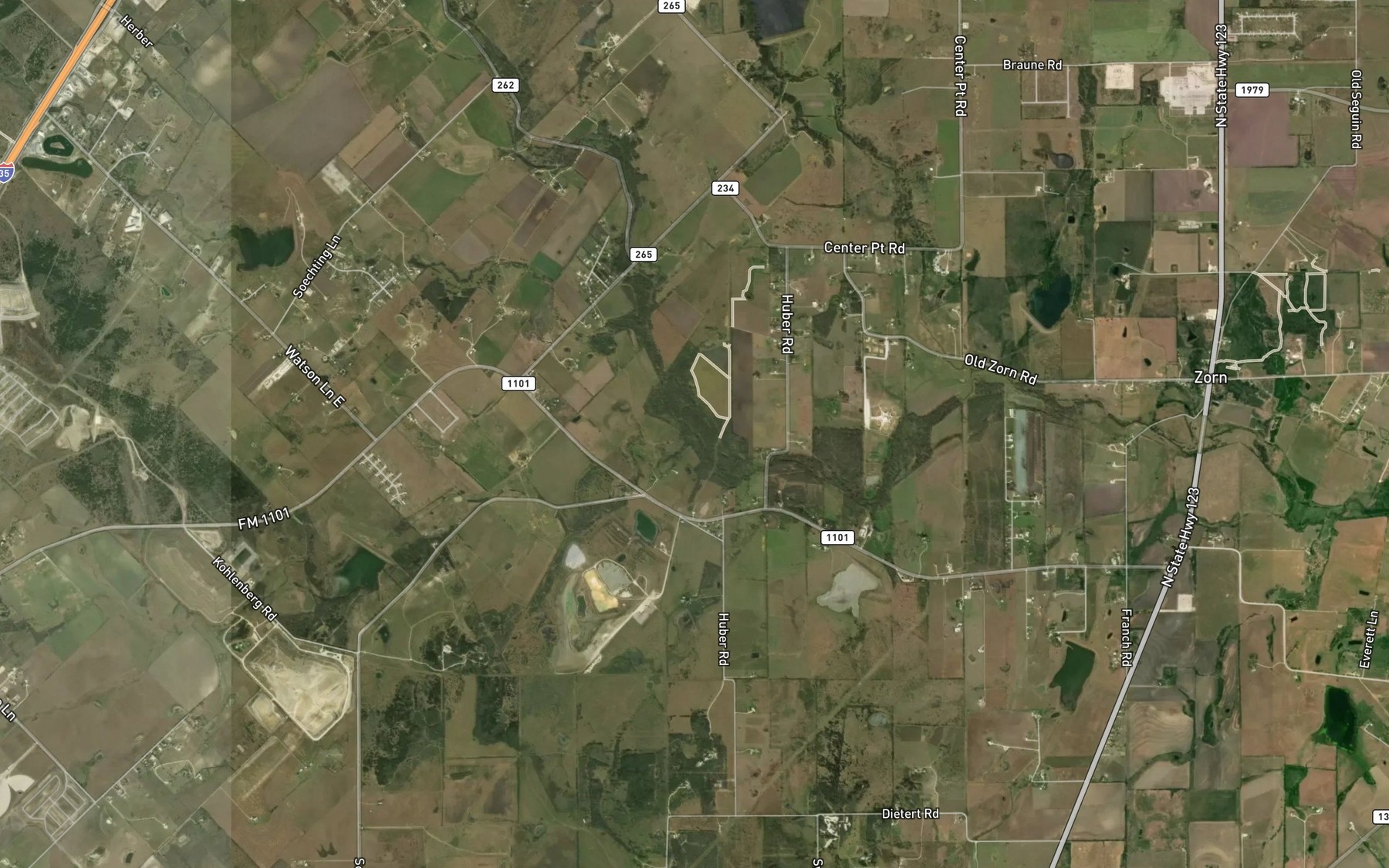 Satellite map of the Mesquite Creek