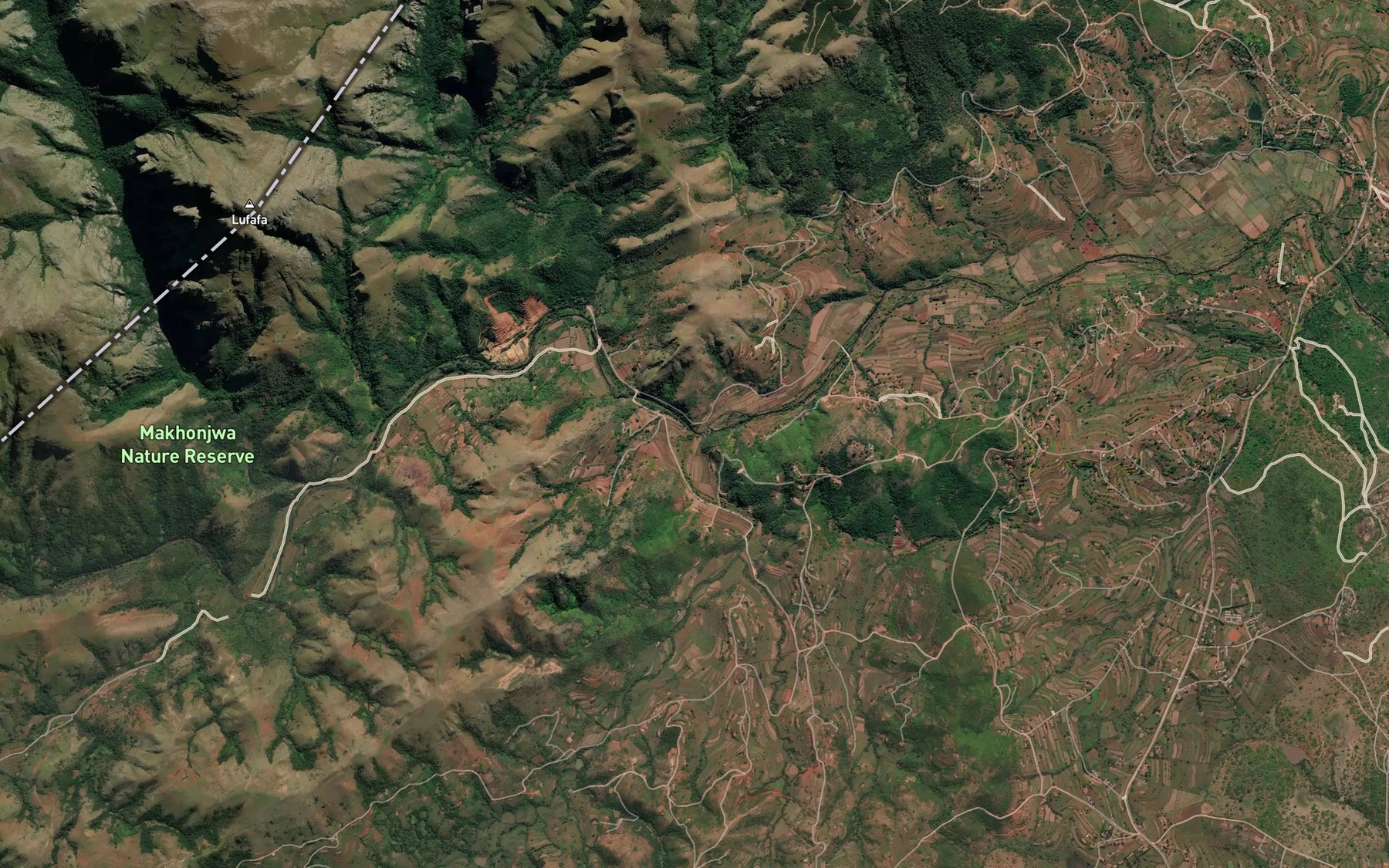 Satellite map of the Mzimnene