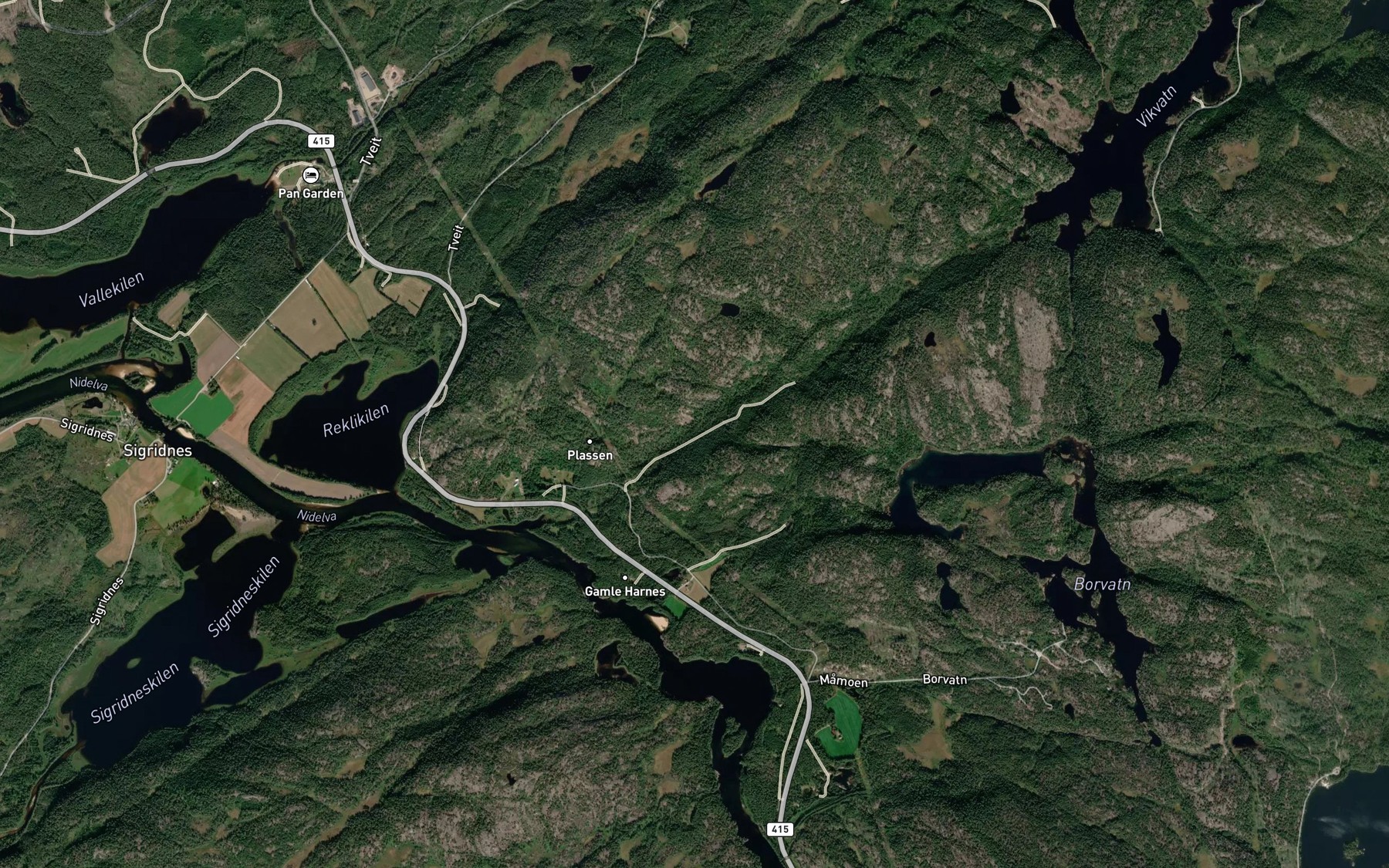 Satellite map of the Harnesbekken