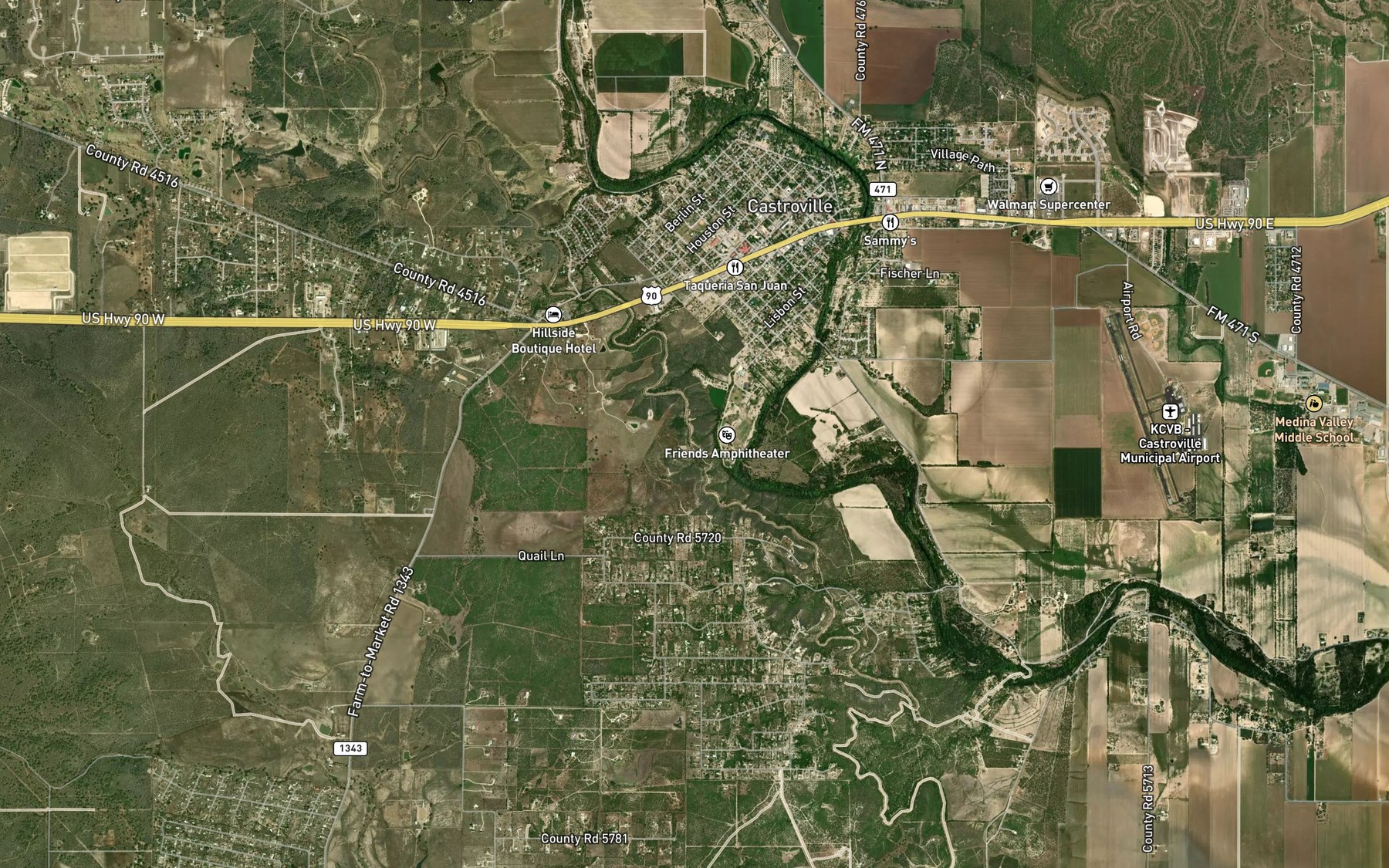 Satellite map of the Medina Irrigation Canal