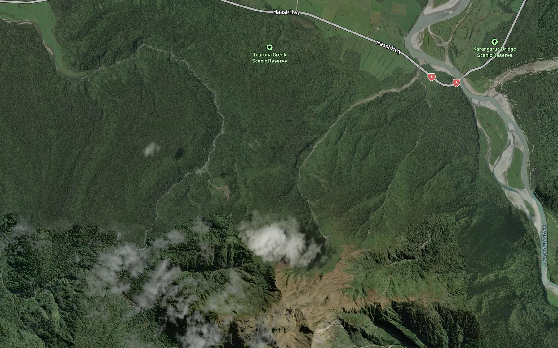 Satellite map of the Maimai Creek