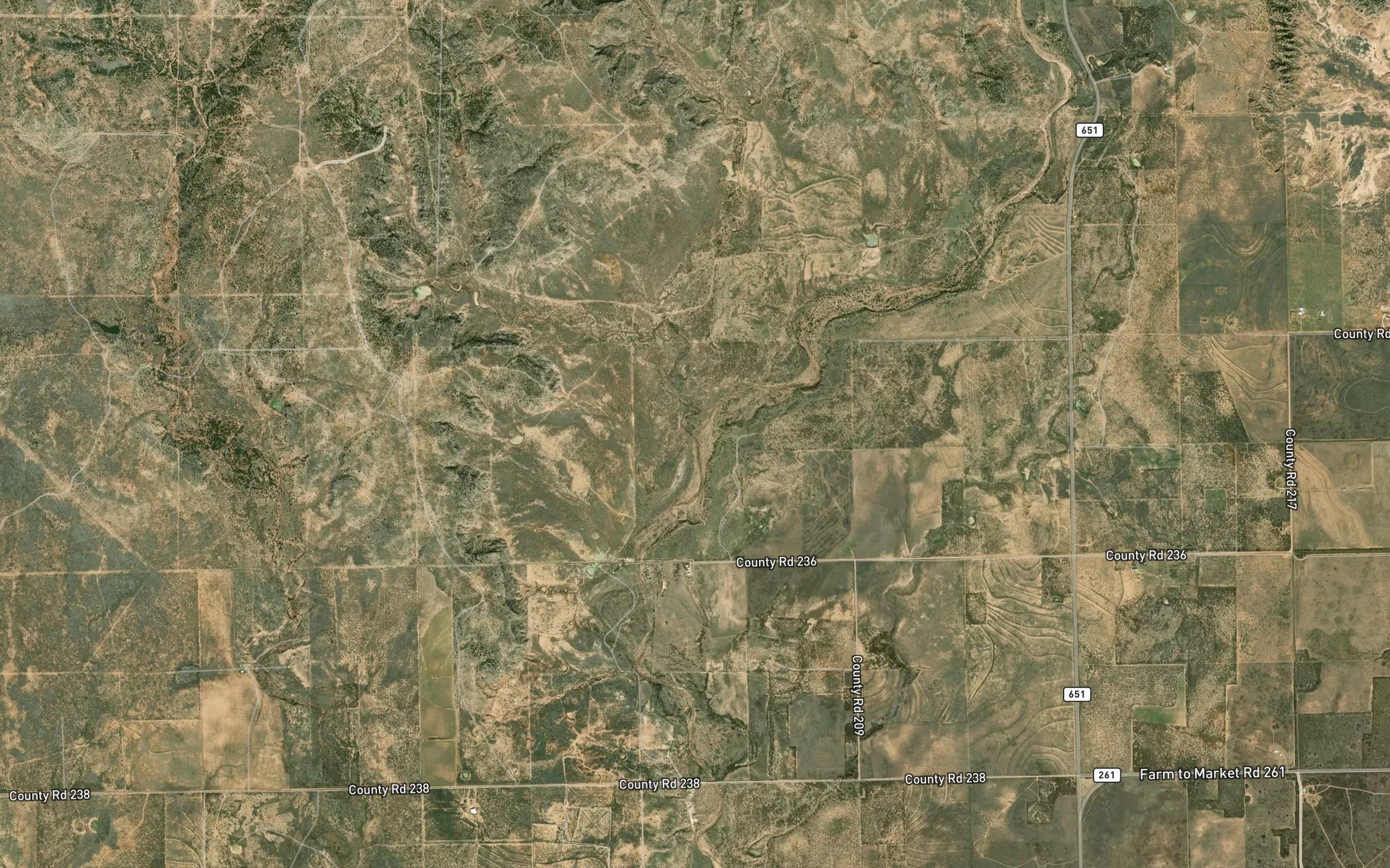 Satellite map of the Turkey Creek