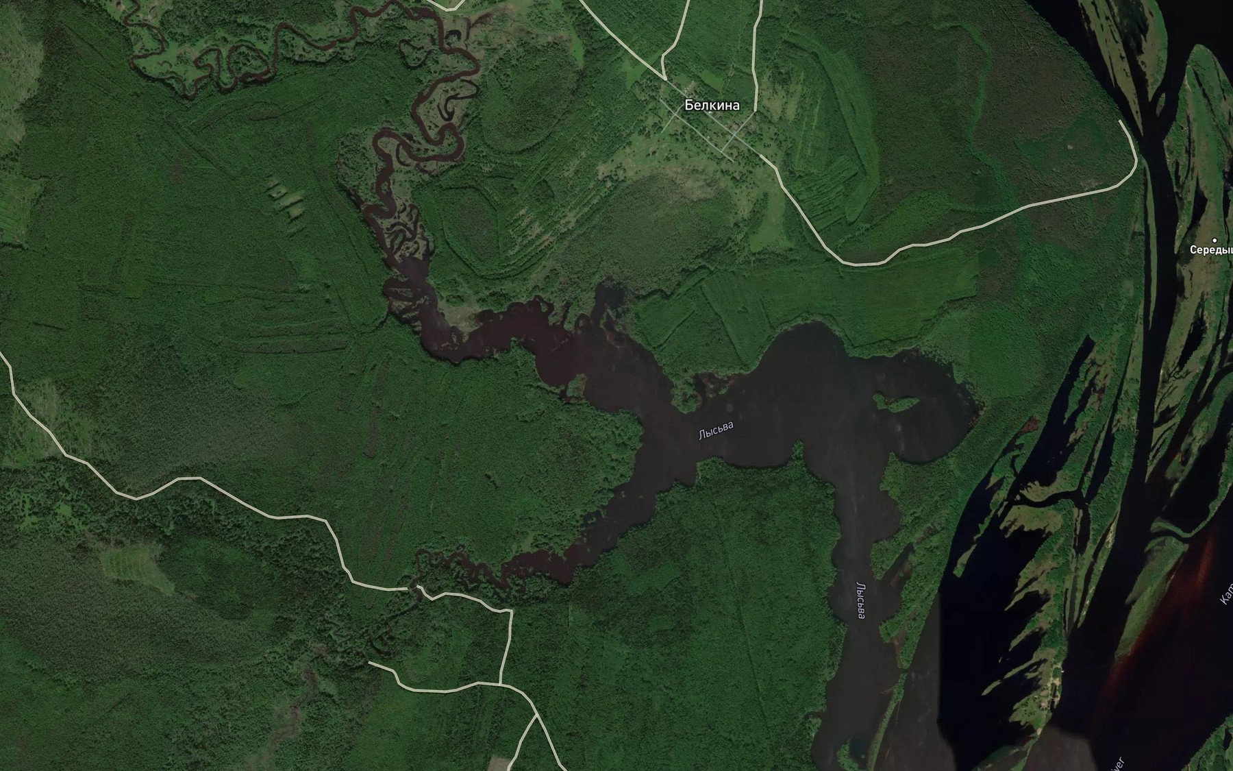 Satellite map of the Lys'va