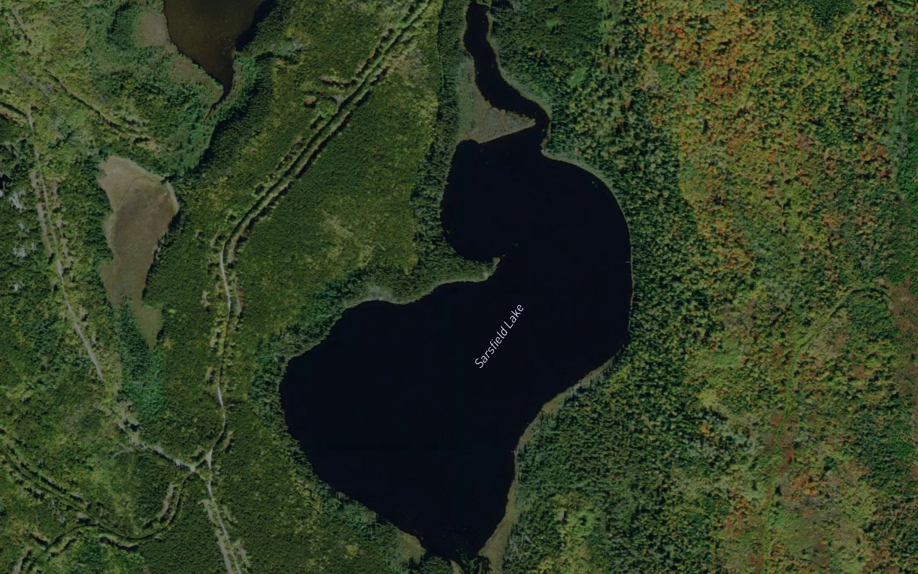 Satellite map of the Sarsfield Lake