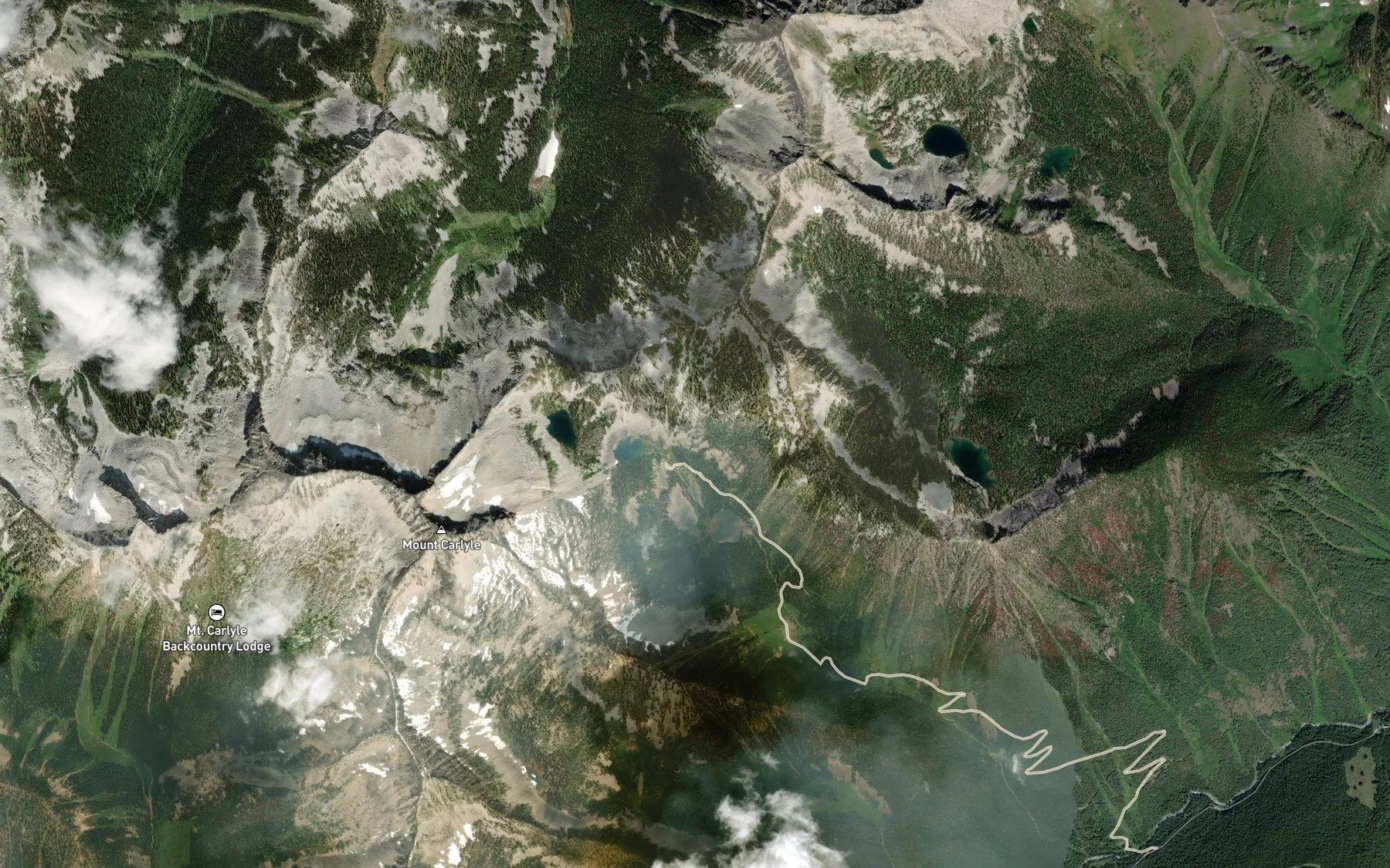 Satellite map of the Flint Lakes