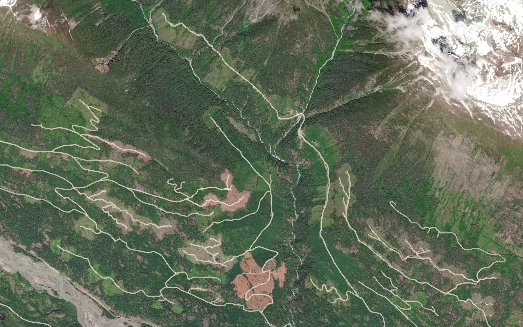 Satellite map of the Delilah Creek