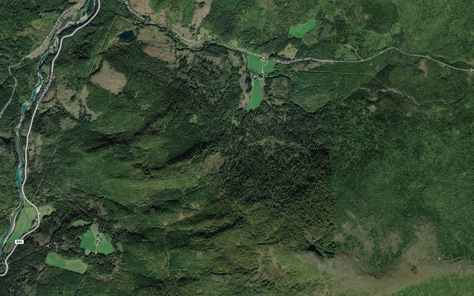 Satellite map of the Skardbekken