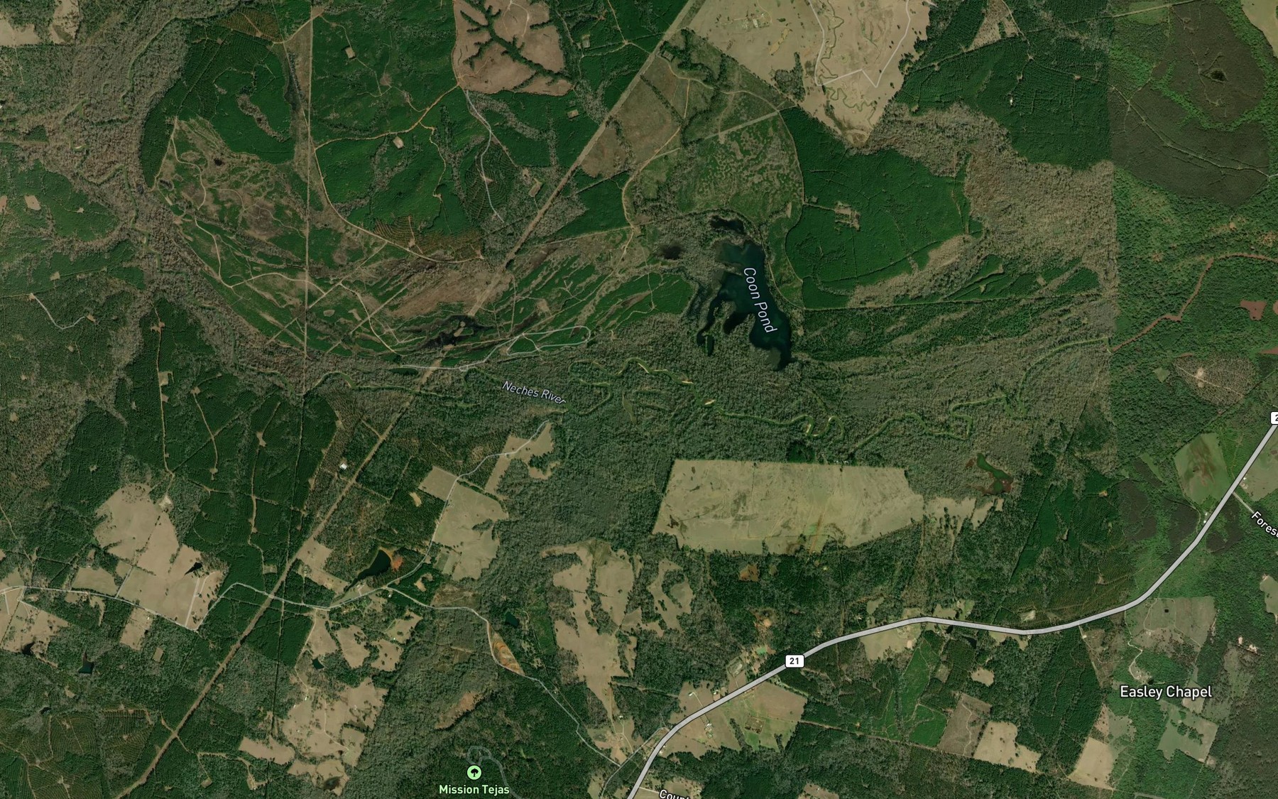 Satellite map of the Horseshoe Lake