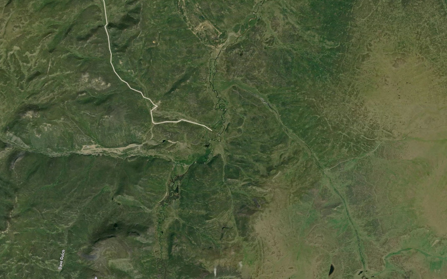Satellite map of the Poorman Creek