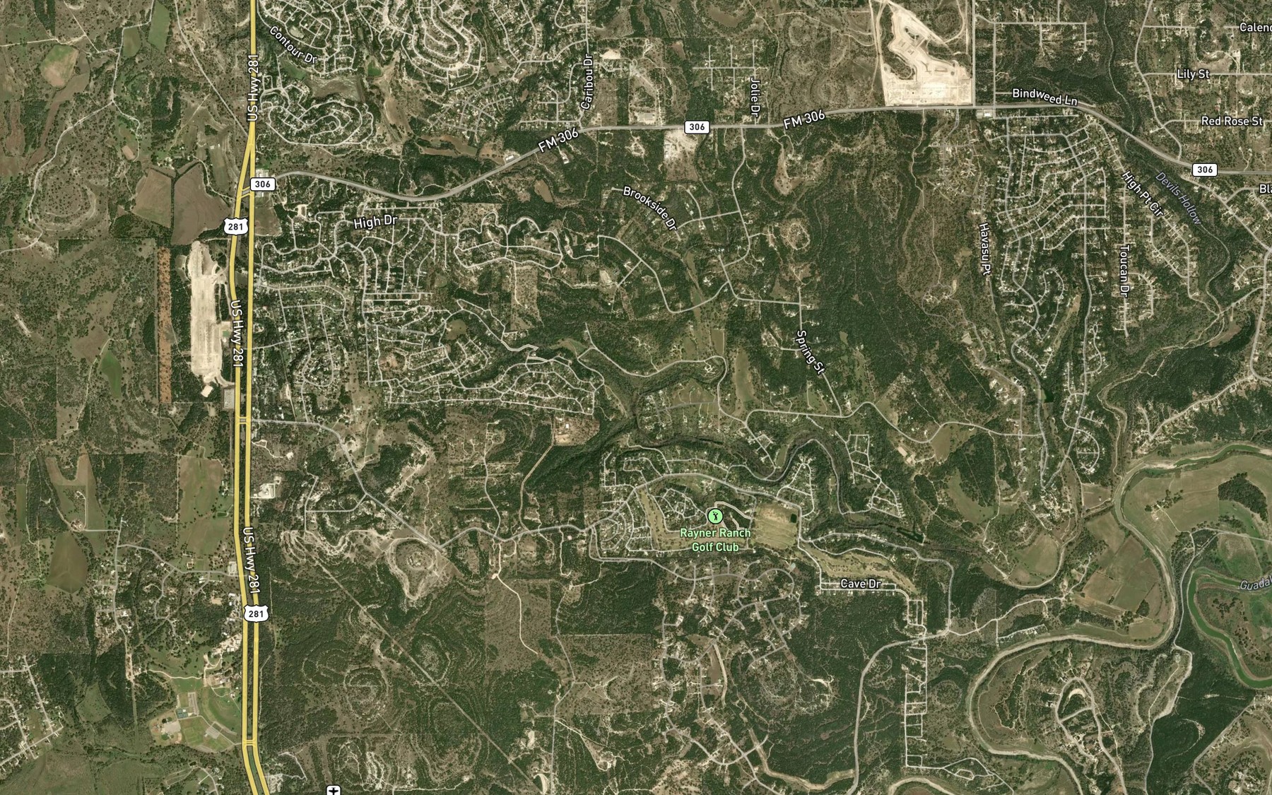 Satellite map of the Puter Creek