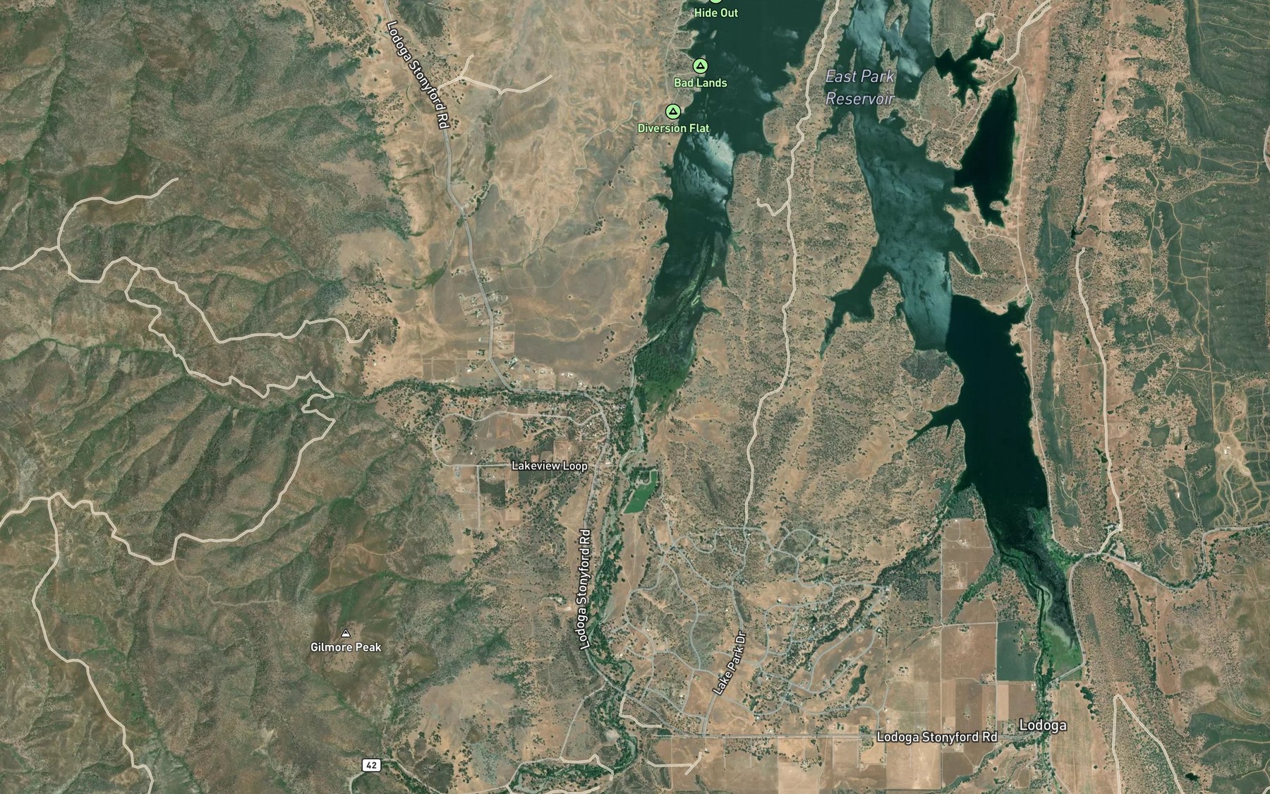 Satellite map of the Hyphus Creek