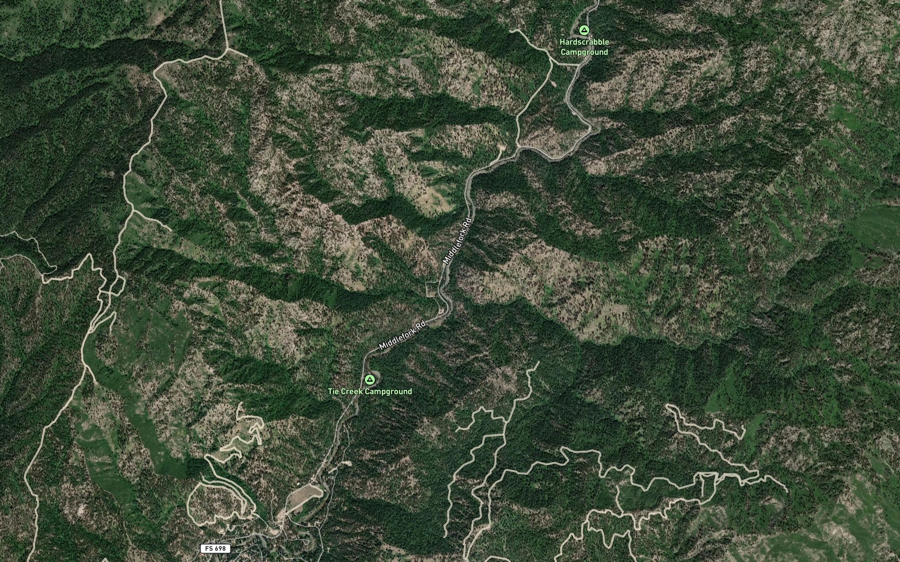 Satellite map of the Big Bulldog Creek