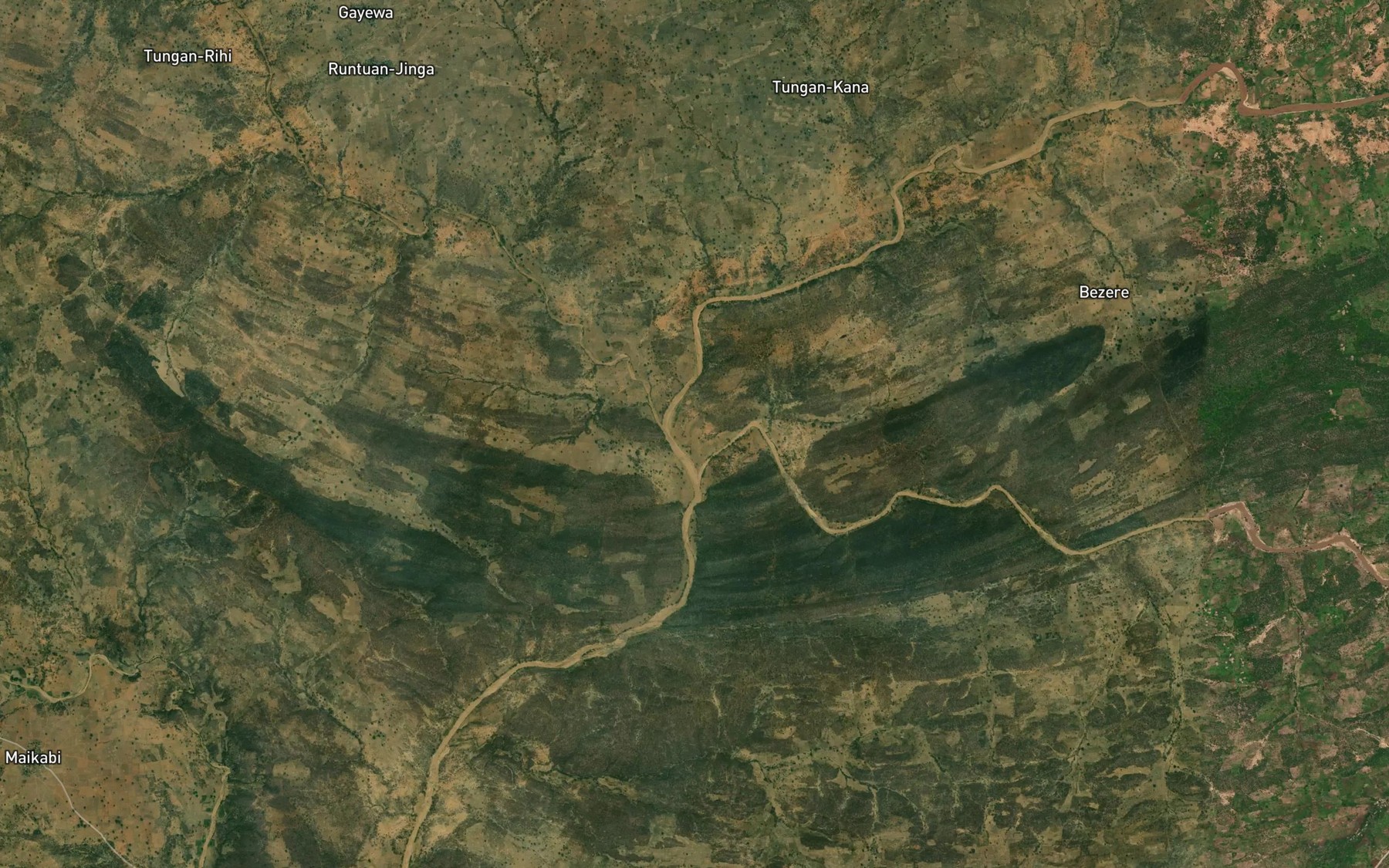 Satellite map of the River Dan Jibo