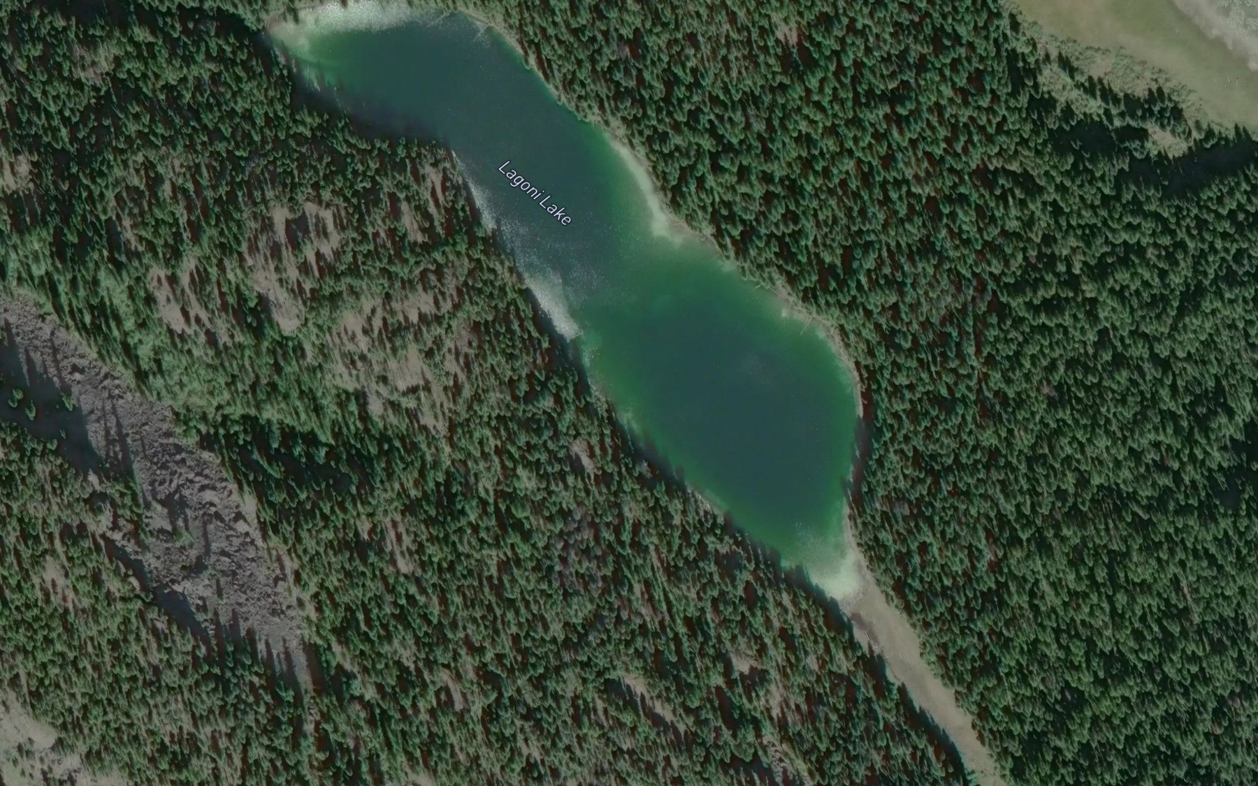 Satellite map of the Lagoni Lake