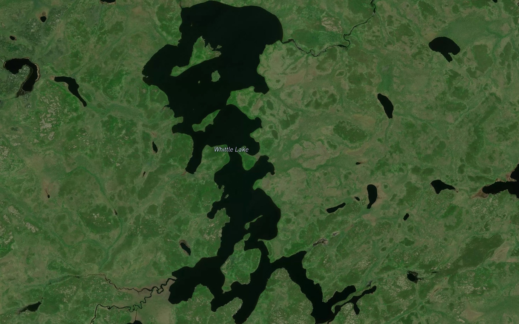 Satellite map of the Whittle Lake