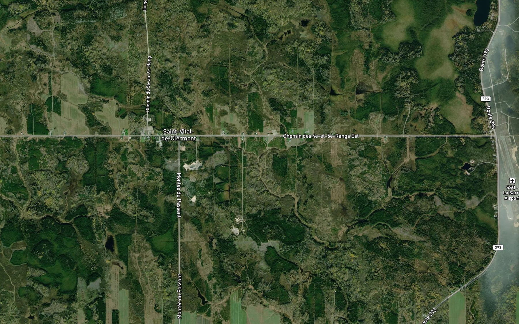 Satellite map of the Branche Belisle