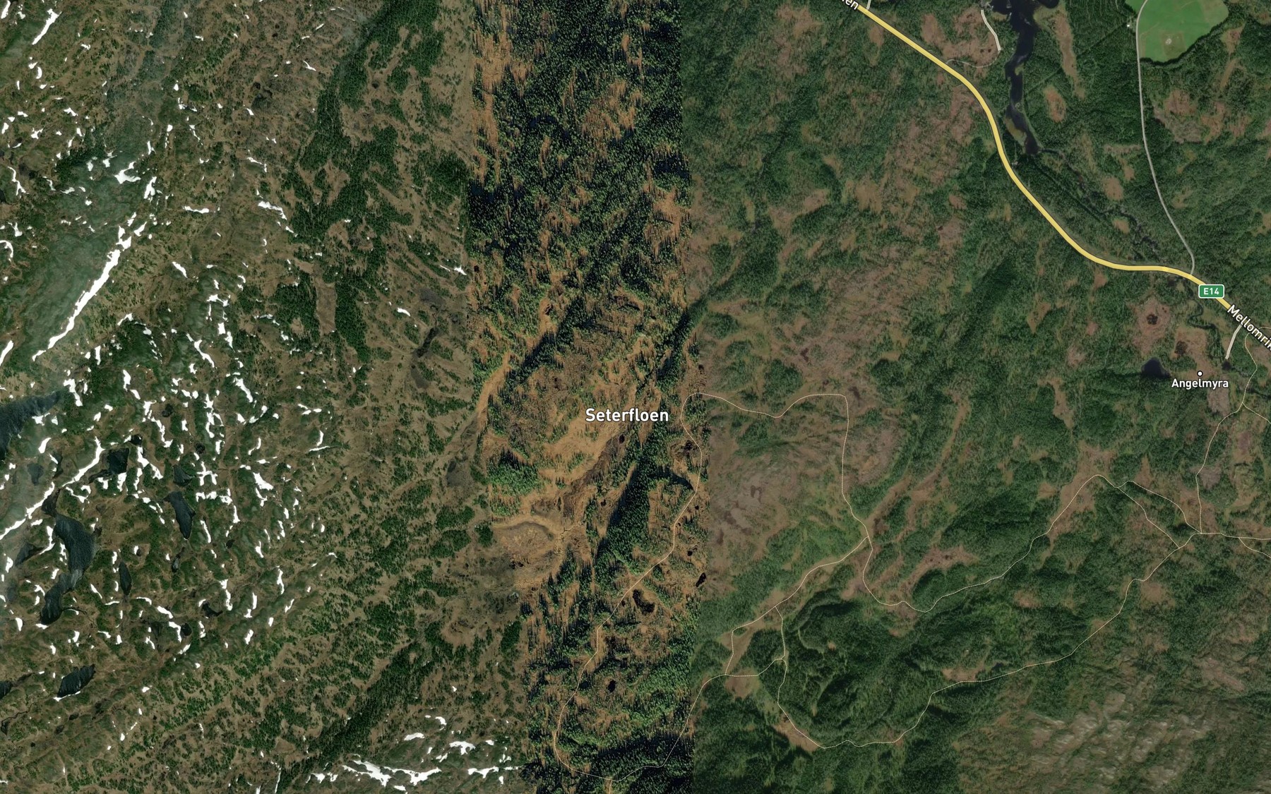 Satellite map of the Seterbekken