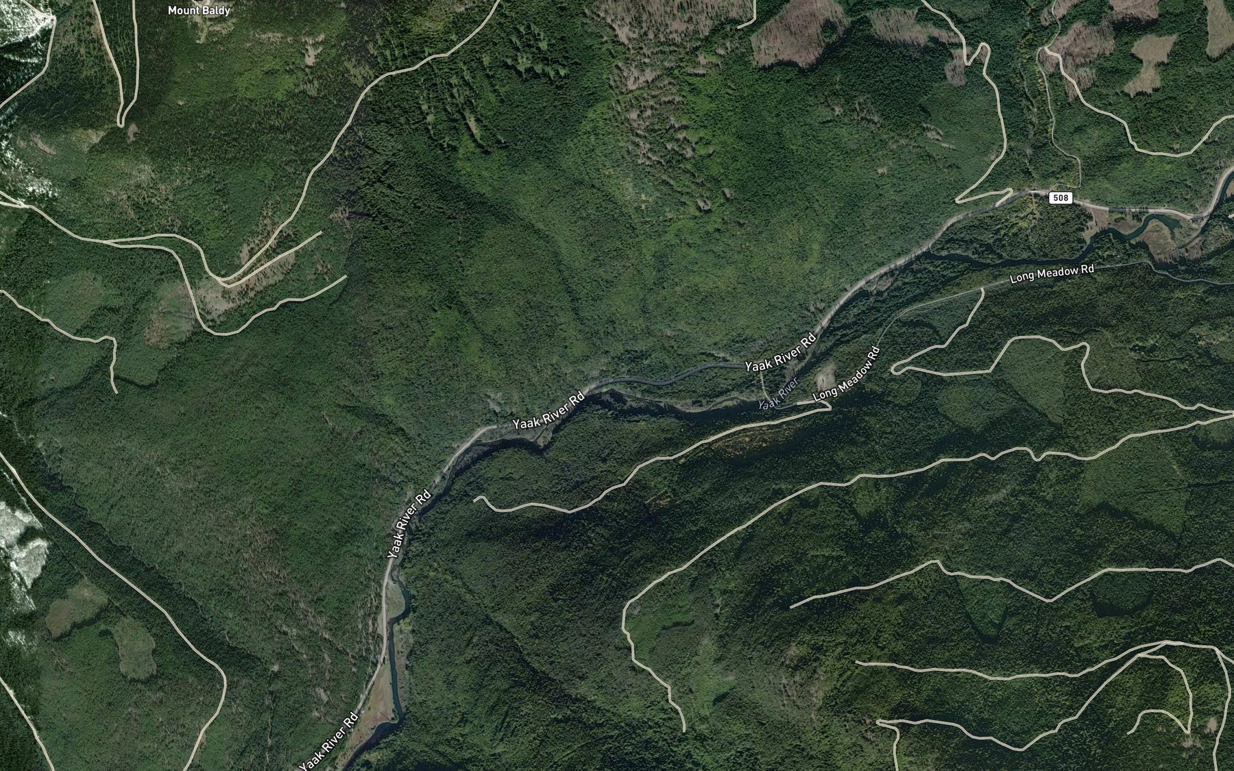 Satellite map of the Zero Creek