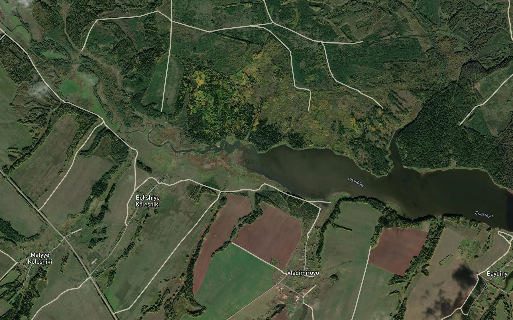 Satellite map of the Chastaya