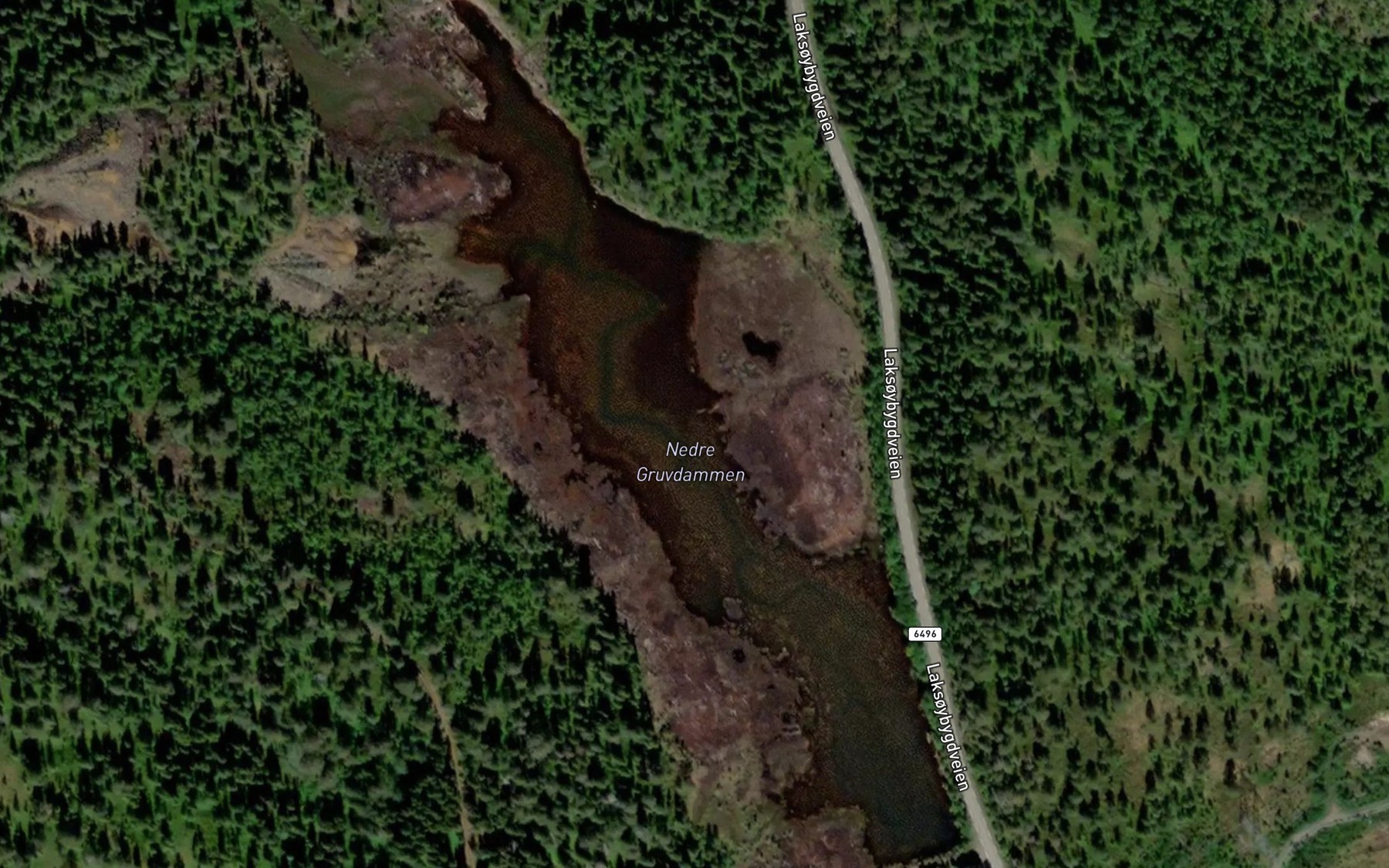 Satellite map of the Gruvedammen