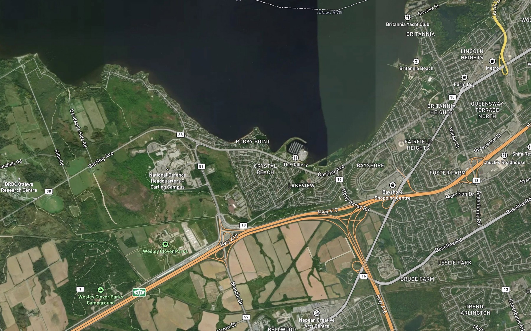 Satellite map of the Graham Bay