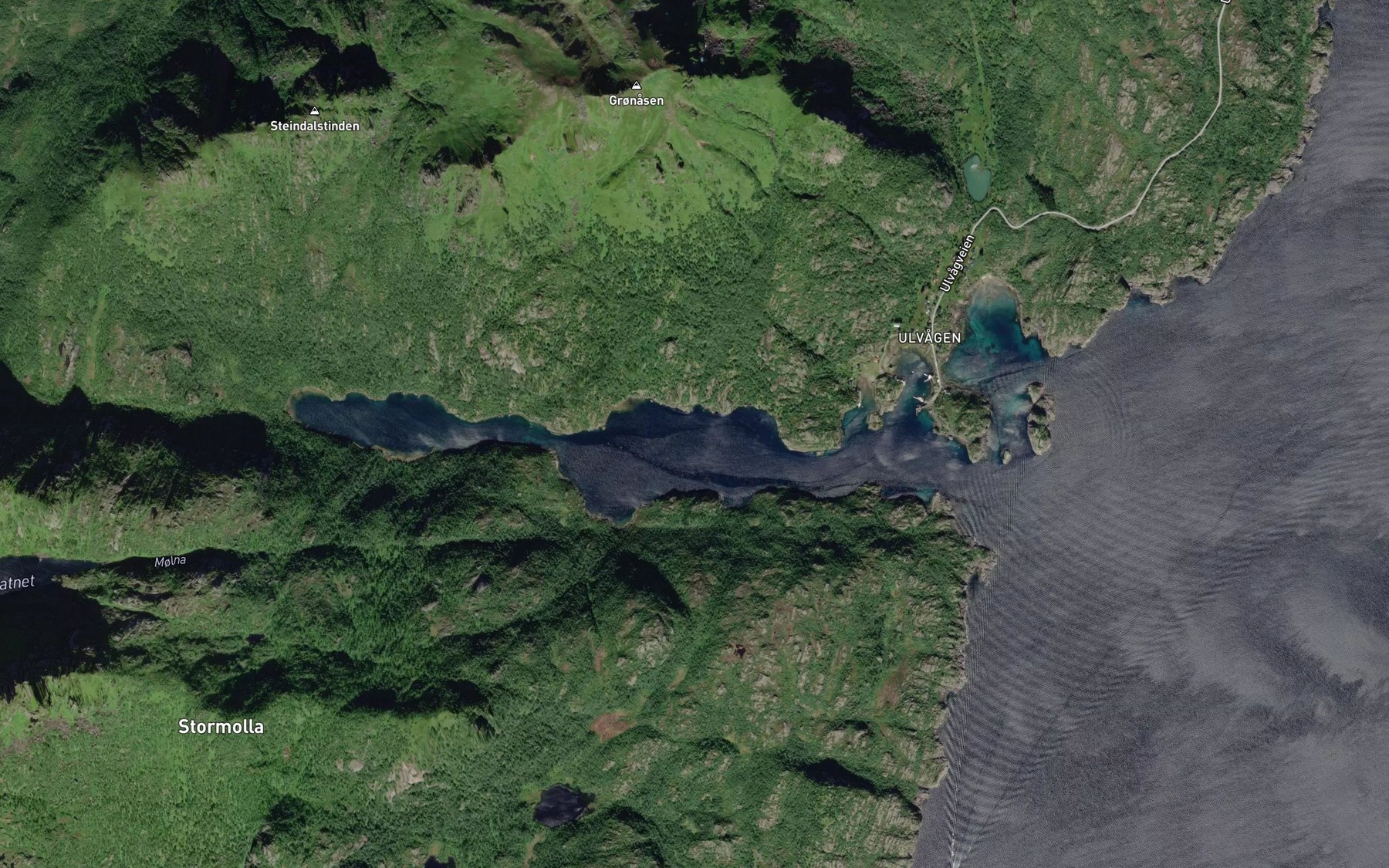 Satellite map of the Ulvagfjorden