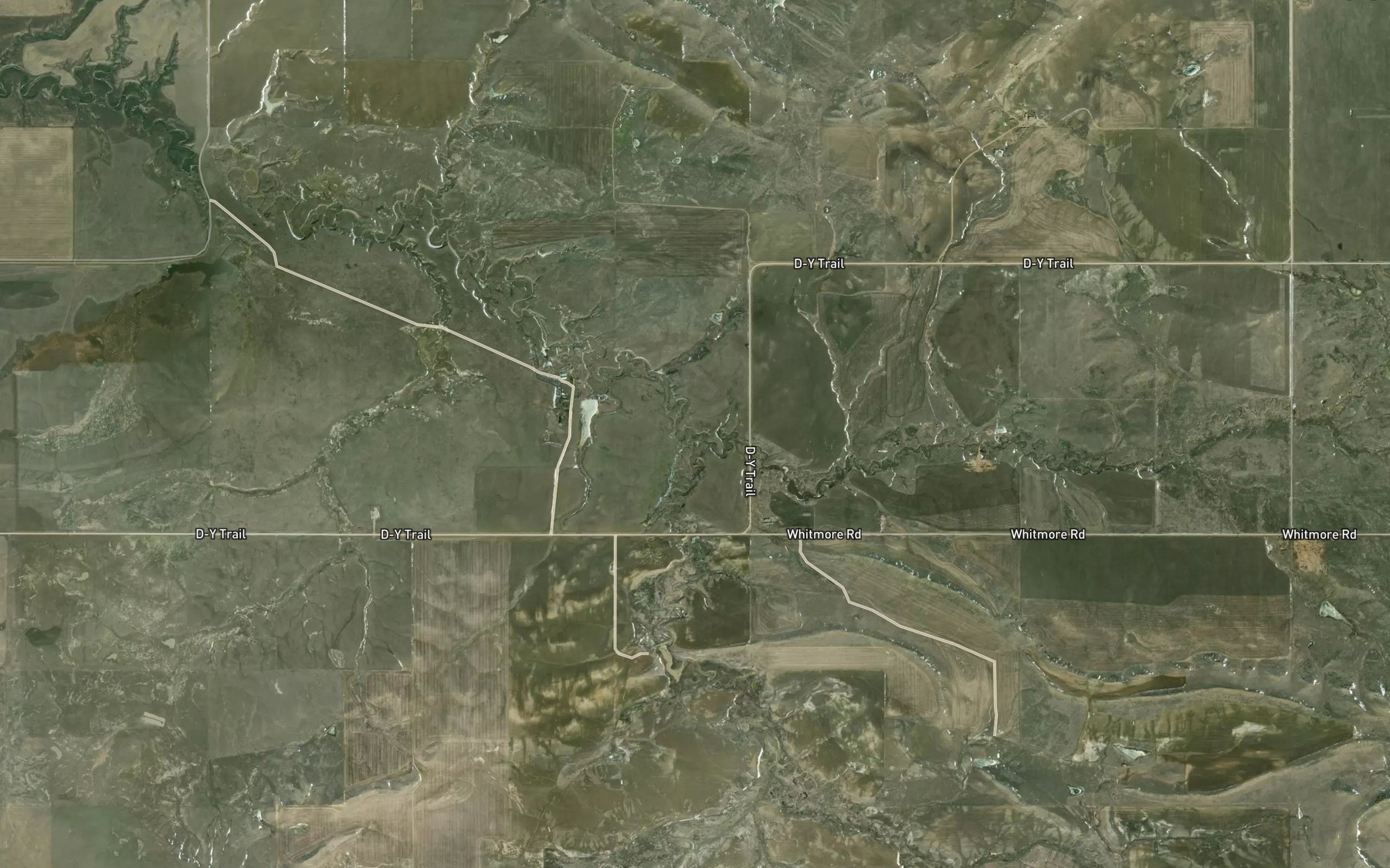 Satellite map of the South Fork Cutbank Creek