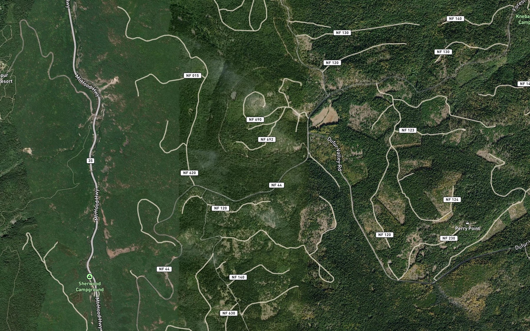 Satellite map of the Ward Creek