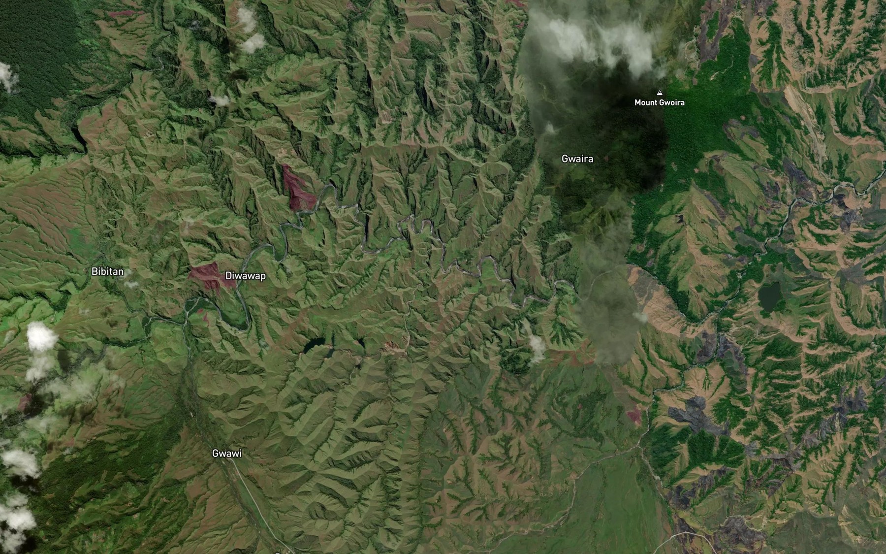 Satellite map of the Buni Ti-Au Creek