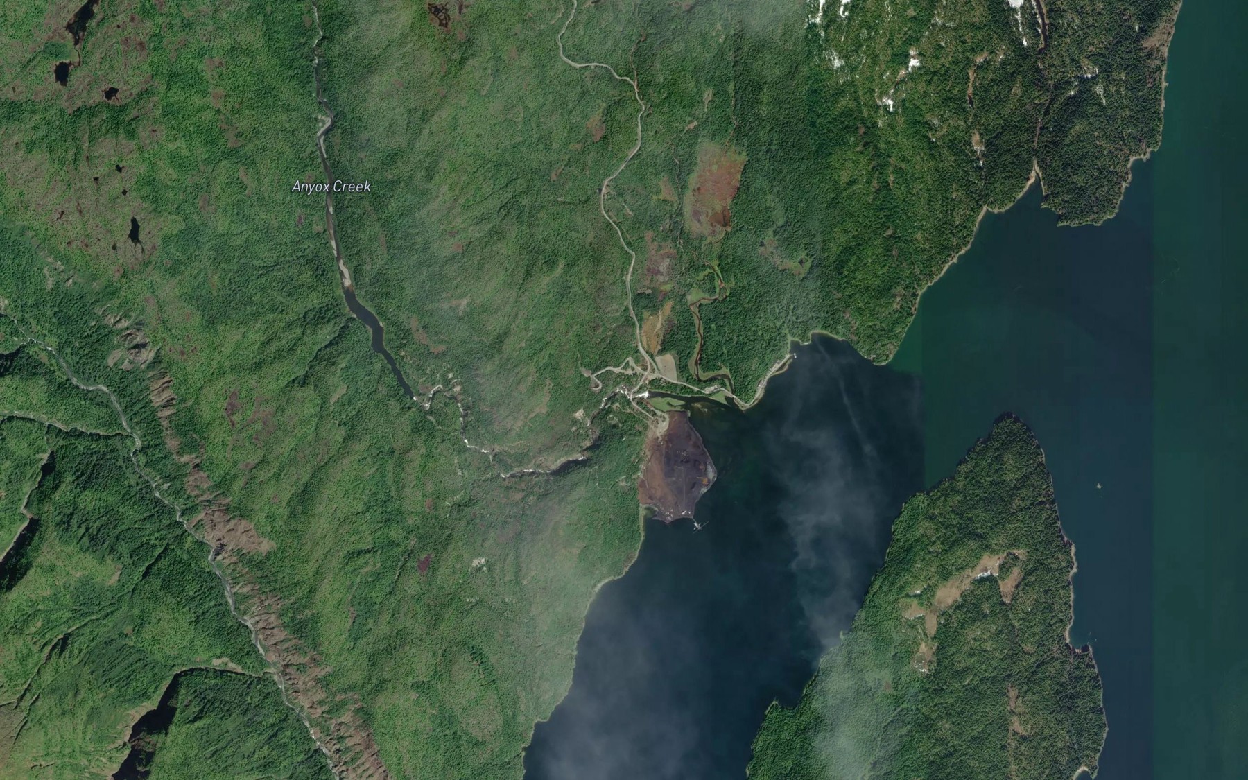 Satellite map of the Anyox Creek