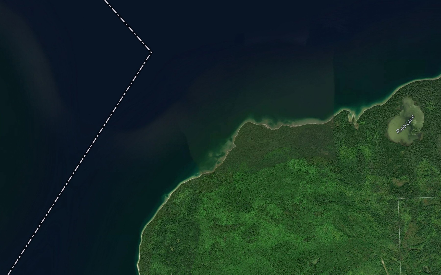 Satellite map of the Burn's Bay