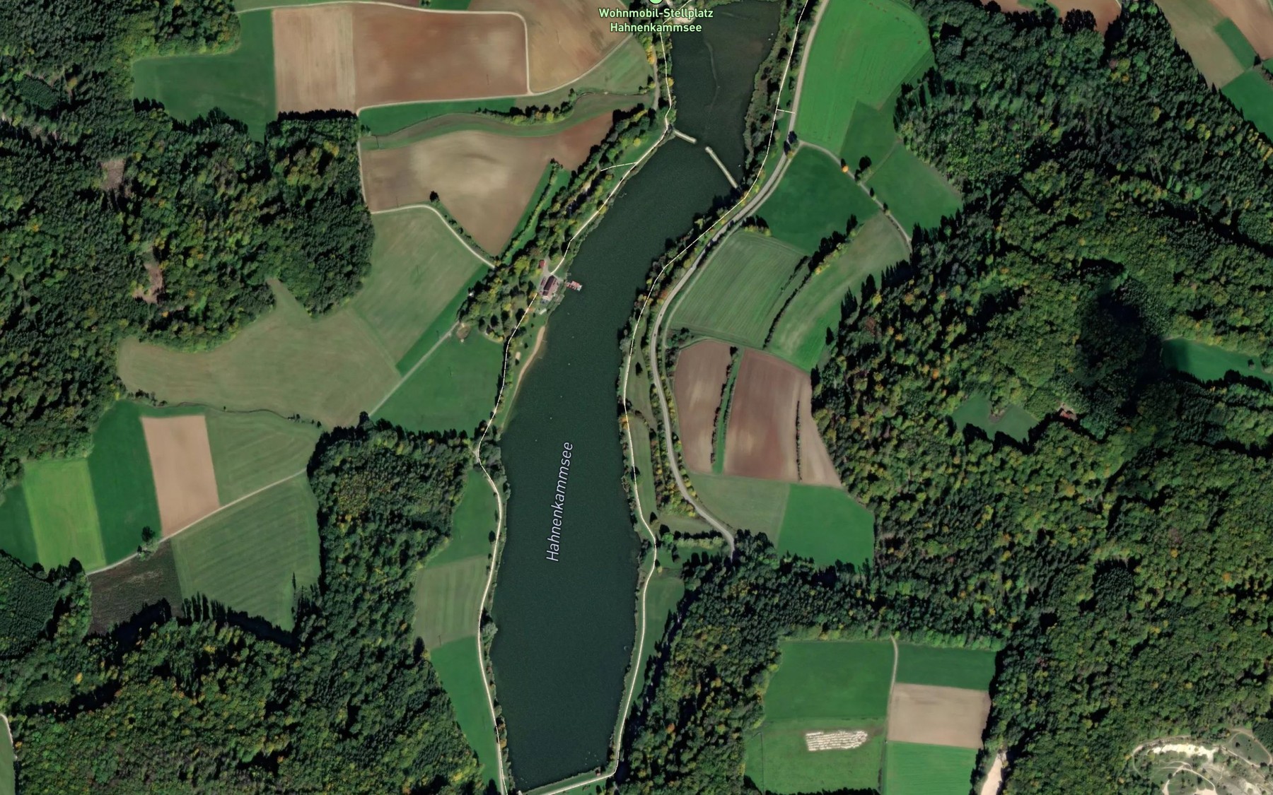 Satellite map of the Hahnenkammsee