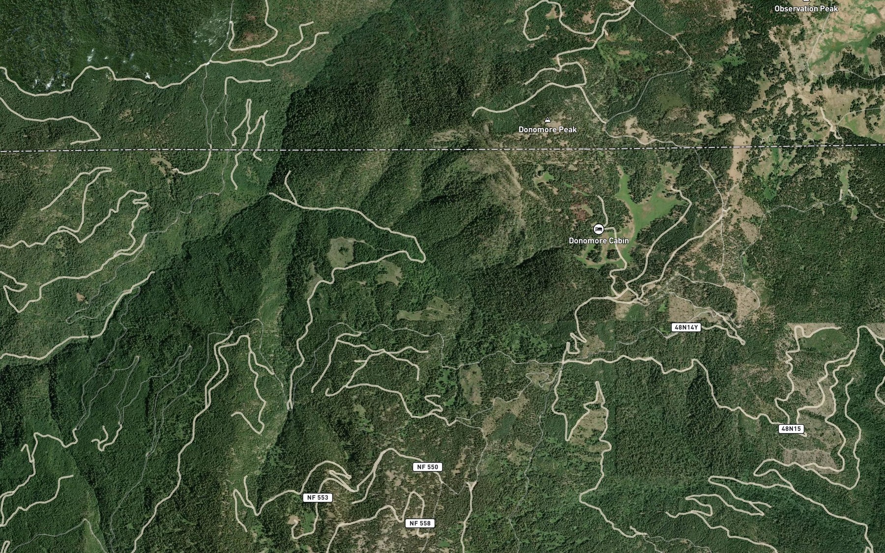 Satellite map of the Donomore Creek
