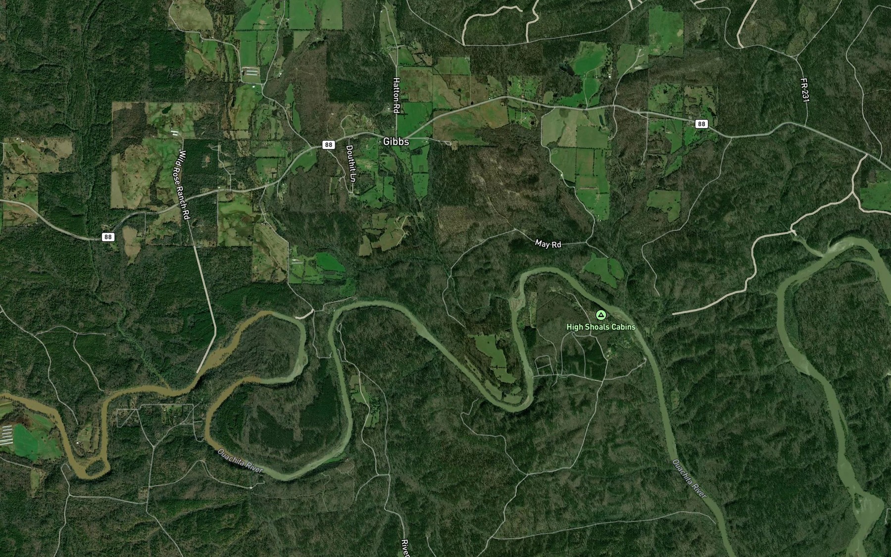 Satellite map of the Rocky Creek