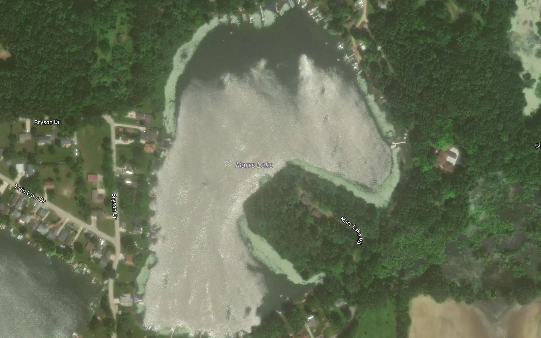 Satellite map of the Marrs Lake