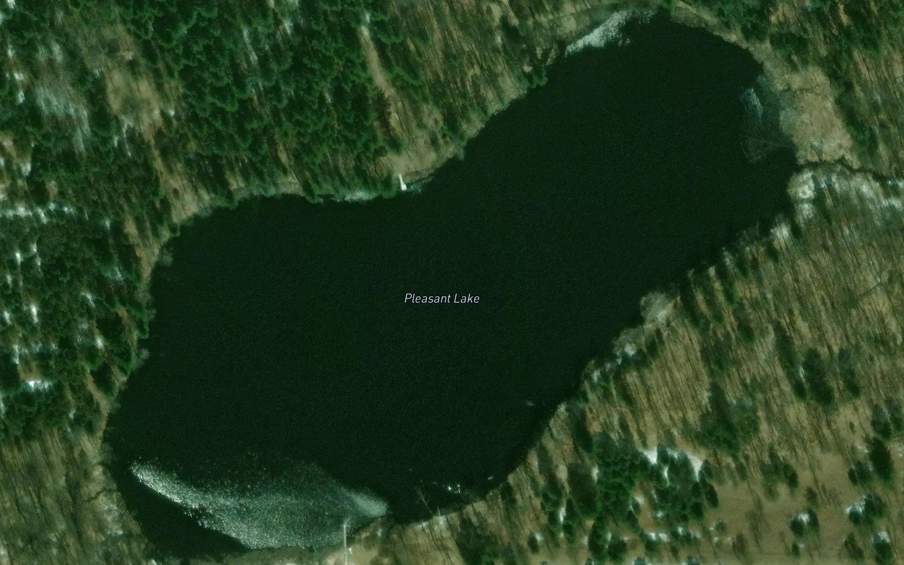 Satellite map of the Pleasant Lake
