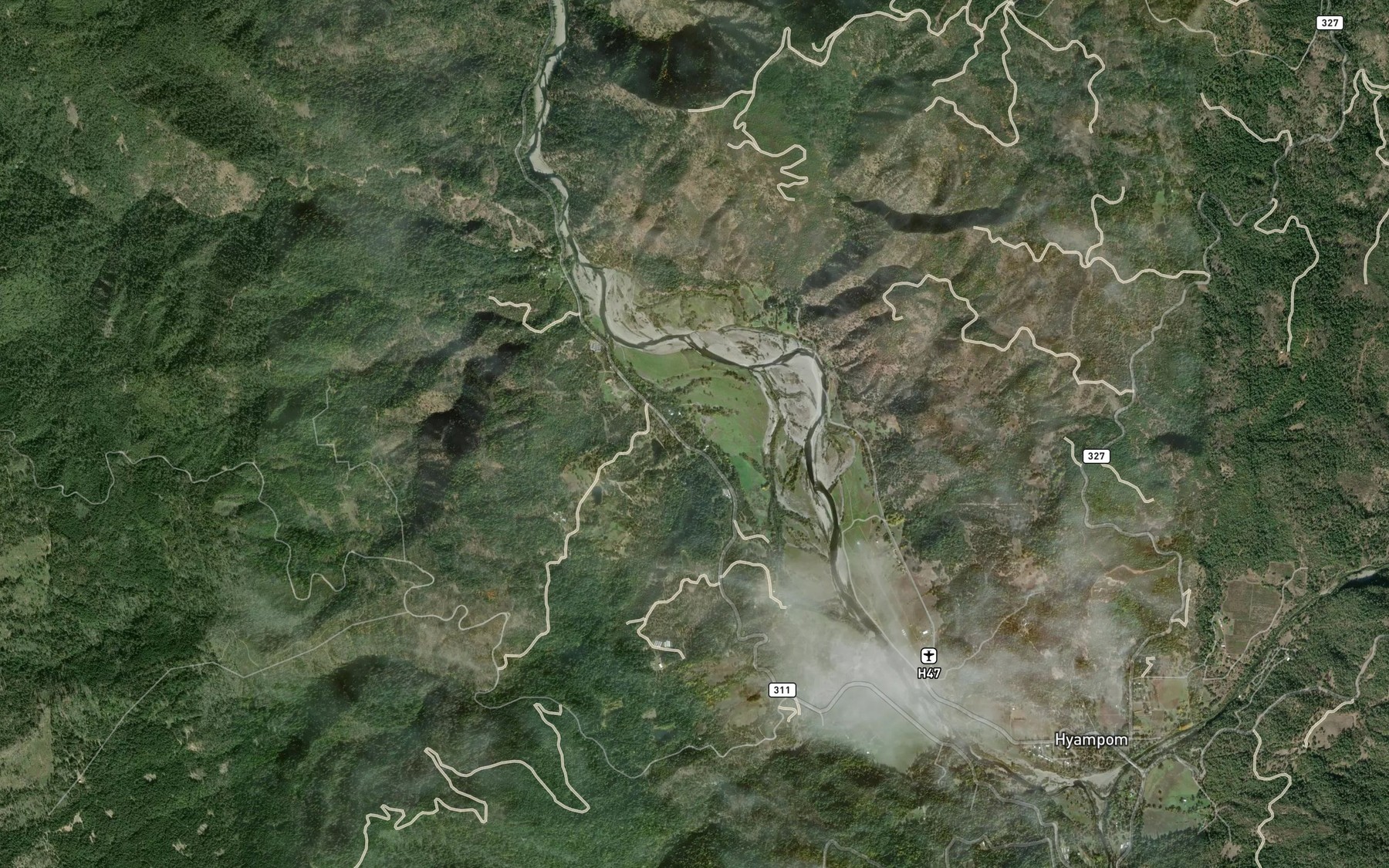 Satellite map of the Kerlin Creek
