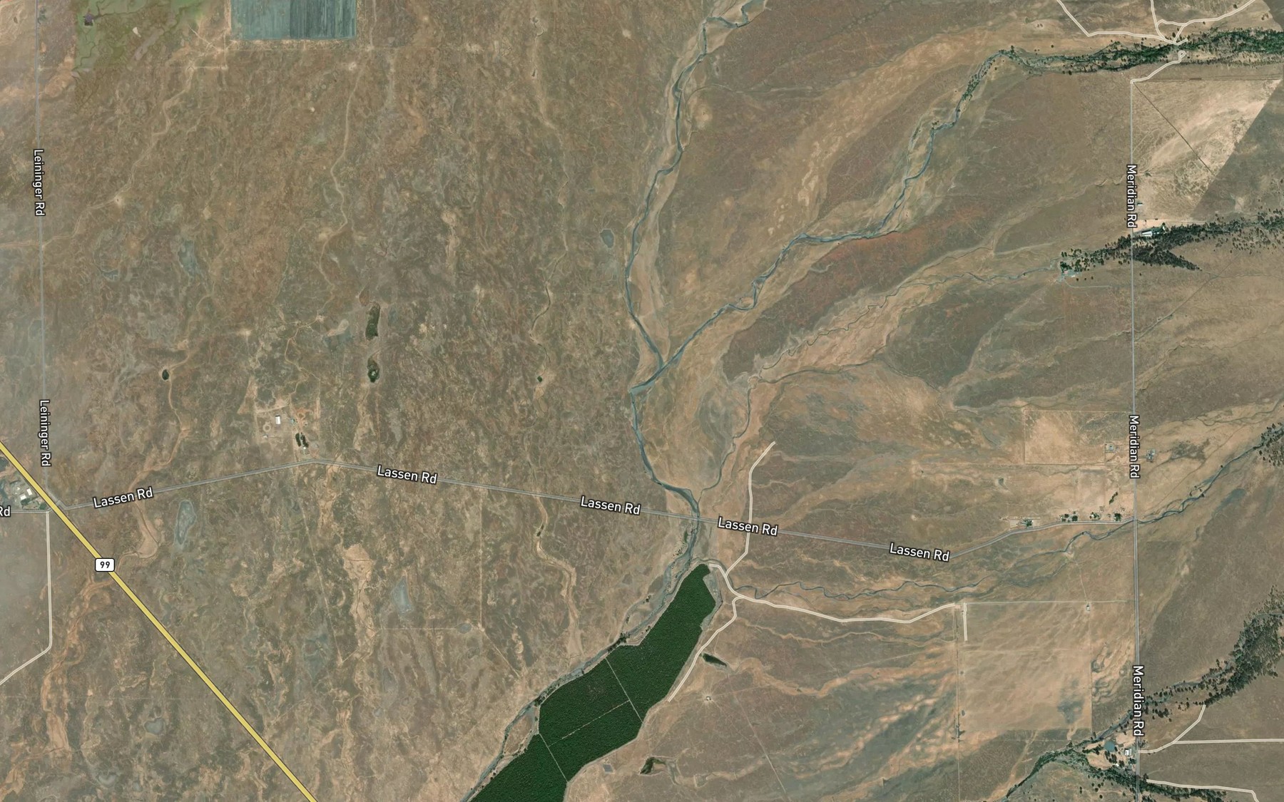 Satellite map of the Brush Creek