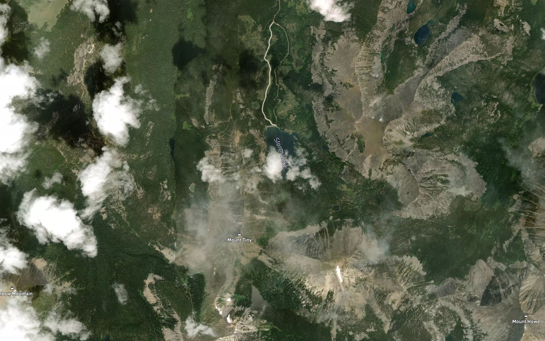 Satellite map of the Storm Lake