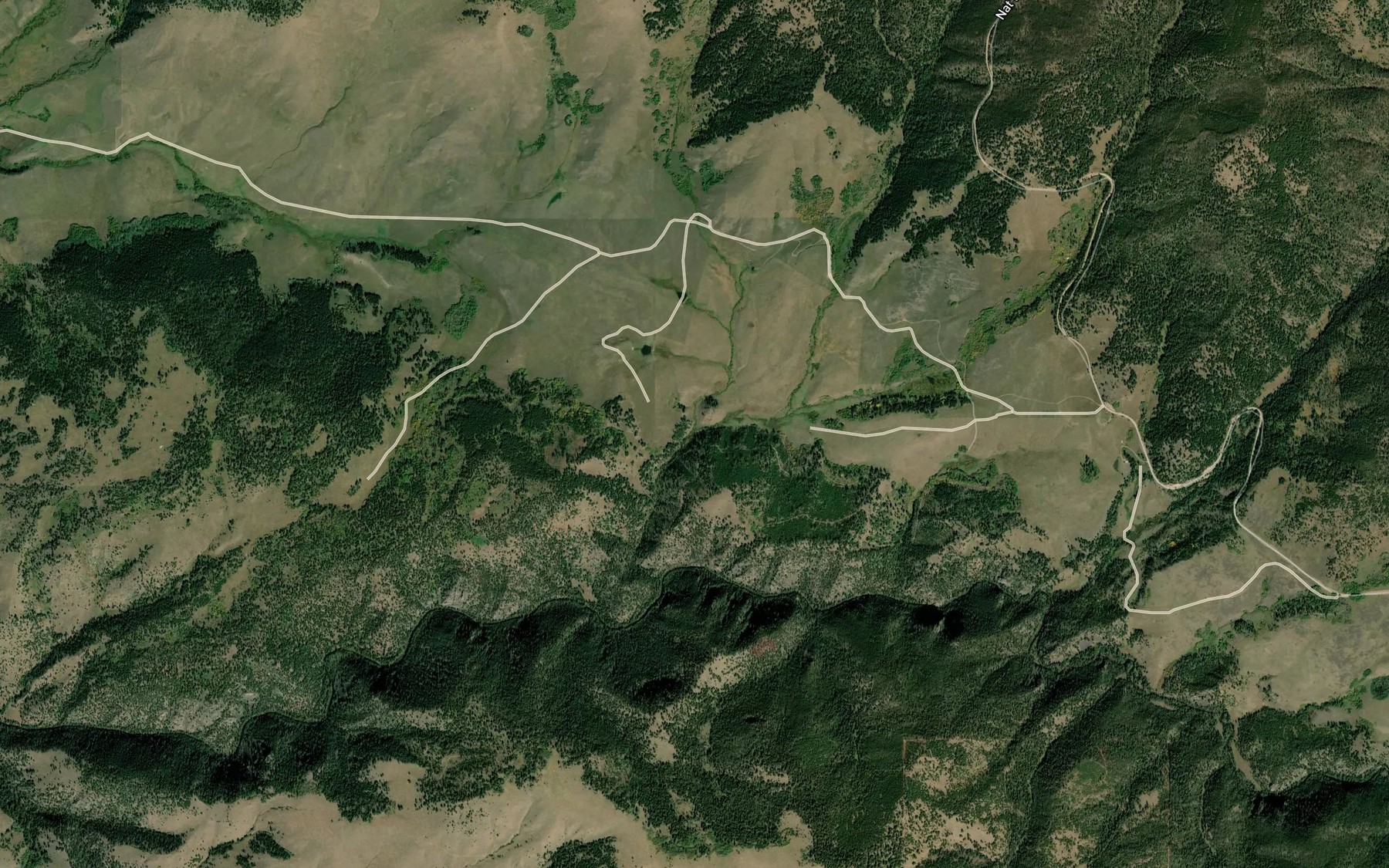 Satellite map of the Williams Creek