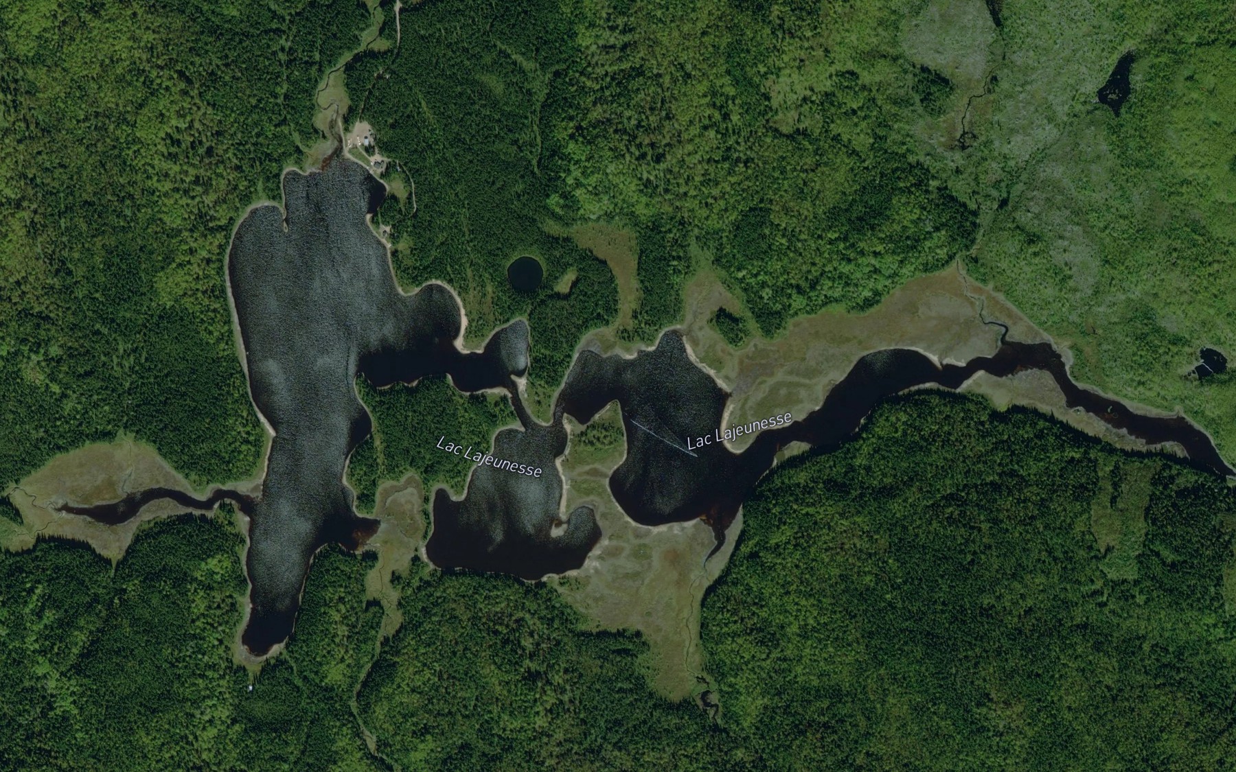 Satellite map of the Lac Lajeunesse