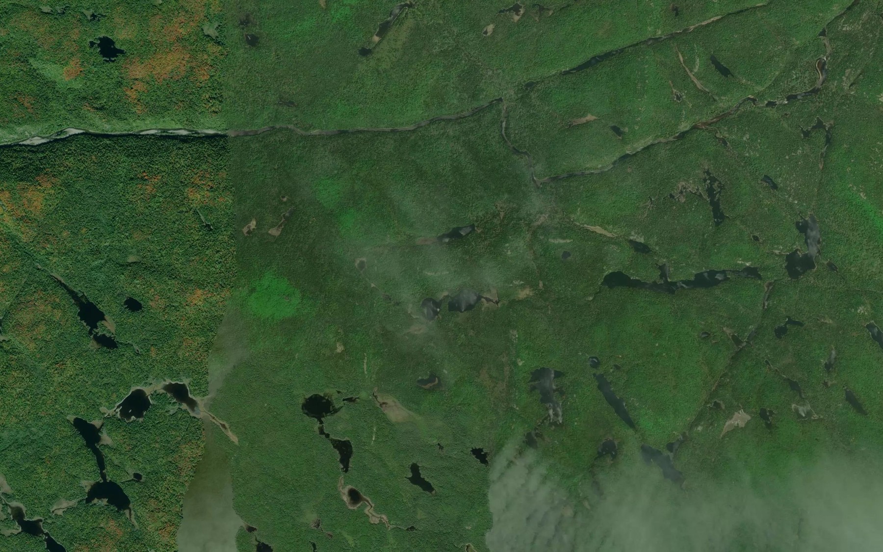 Satellite map of the David Lakes