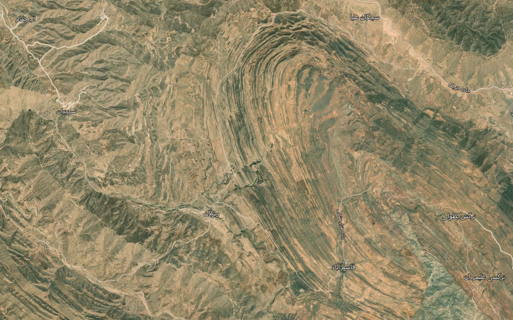 Satellite map of the Ab-e Hammam