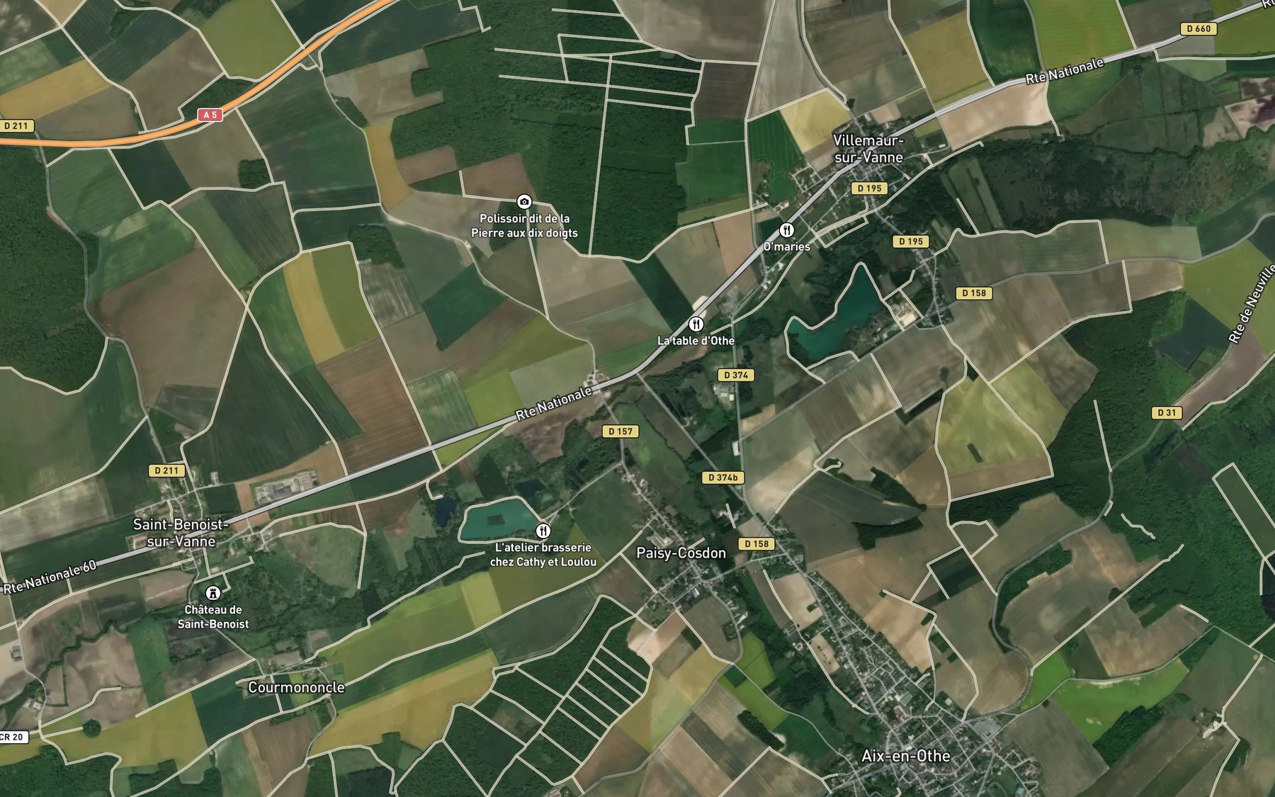 Satellite map of the Nosle