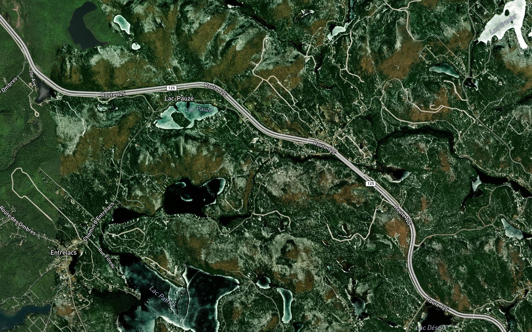Satellite map of the Rapides du Nord